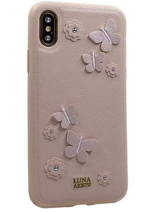 Чохол накладка pu-шкіра для iphone x xs захист камери pink