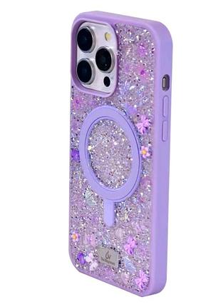 Чохол накладка bling world bobi case з magsafe для iphone 17 pro max поліуретановий легкий фіолетовий