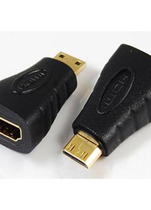 Перехідник hdmi female на mini hdmi female чорний для під'єднання пристроїв