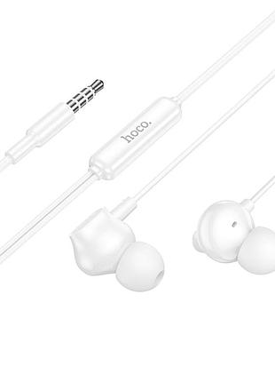 Наушники с микрофоном 3.5mm hoco m117 белые для аудио устройств