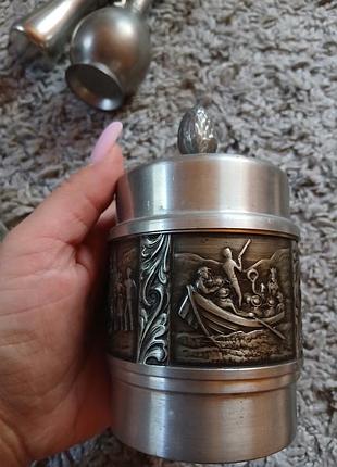 Винтажная сигаретница олово норвегия 12×7см 1960 года
