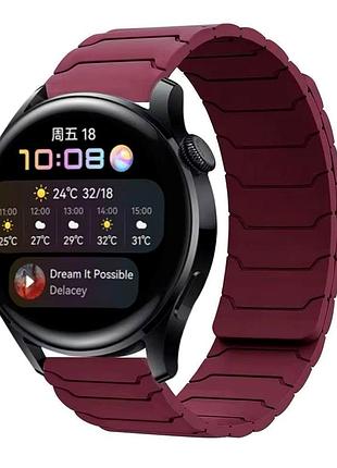 Ремінець armor magnetic band універсальний 22 mm силіконовий для смарт годин wine red