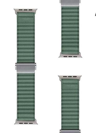 Ремінець alpine metal lock для apple watch series 3 4 7 8 гумовий захисний зелений
