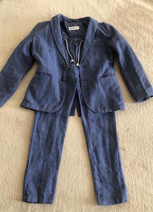 Лляний костюм для хлопчика h&m 6-7 років 122см