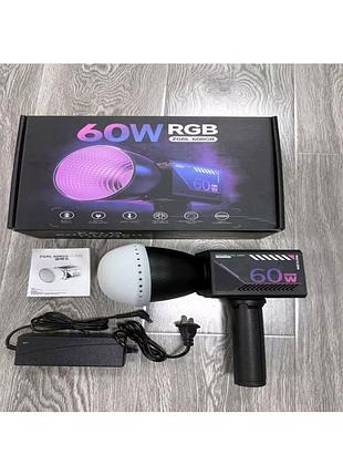 Светодиодный осветитель led мощность 60 вт rgb zgrl60rgb для студийной съемки