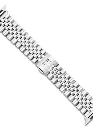 Ремінець 5 bead для apple watch series 3 42 mm 4 44 mm 7 45 mm 8 49 mm срібний з якісного матеріалу