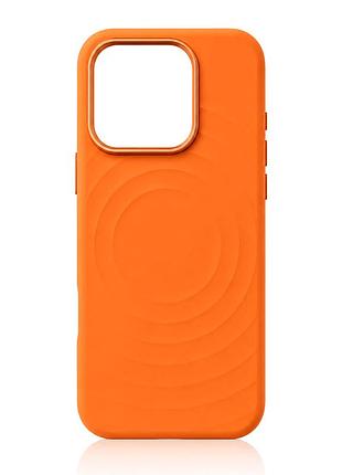 Чохол силіконовий wave case з magsafe для apple iphone 15 pro max захист камери orange
