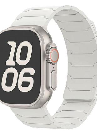 Ремінець armor magnetic band для apple watch series 3 38 mm 4 40 mm 7 41 mm силіконовий антикварний білий