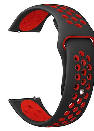 Ремінець sport nike силіконовий для apple watch series 3 42 mm 44 mm 45 mm 49 mm чорний з червоним