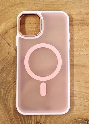 Чехол накладка силиконовый light pink для iphone 13 14 с magsafe