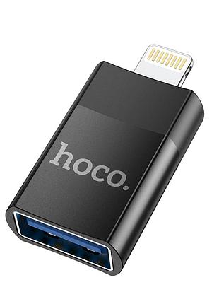 Переходник usb 2.0 на lightning hoco ua17 черный поддержка otg для iphone ipad ipod