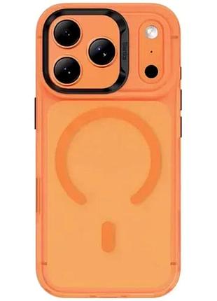 Противоударный чехол benks lucid armor для iphone 17 pro max карбон и силикон orange с защитой камеры