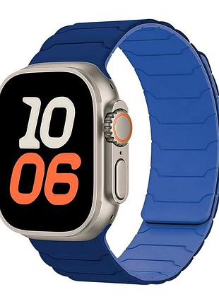 Ремінець armor magnetic band для apple watch series 3 38 mm 4 40 mm 7 41 mm силіконовий легкий темно-синій