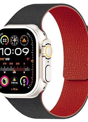 Ремінець magic silicon для apple watch series 2 38 mm 4 40 mm 7 41 mm червоний та чорний