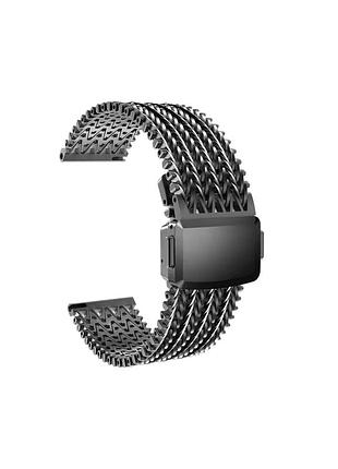 Ремінець w metal універсальний 22 mm titanium для смарт-годинників з металлом стильный серый