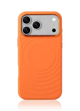 Силиконовый чехол wave case с magsafe для iphone 17 pro защита камеры orange