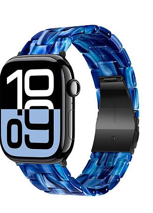 Ремінець hoco wa36 pu шкіра для apple watch series 3 42 mm 4 44 mm 7 45 mm 8 49 mm синій ink blue