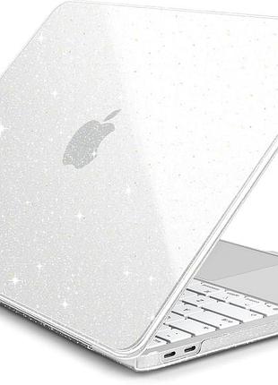 Силиконовый чехол glitter case для apple macbook neo 13 a3404 прозрачный с защитой от царапин clear.