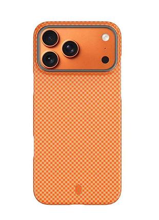 Чехол aramid armor case с magsafe для iphone 17 pro полиуретановый противоударный оранжевый
