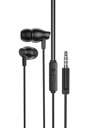 Навушники з мікрофоном 3.5mm спікер 10 мм довжина кабелю 1.2 м borofone bm61 wander чорні