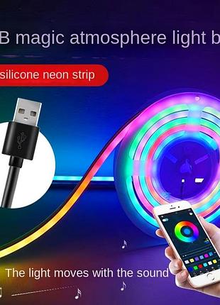 Led-стрічка rgb neon rope 10 м ip67 12 v 15 w для декоративного освітлення з пультом керування