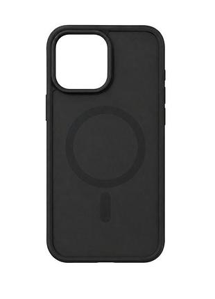 Силиконовый чехол smoky case с magsafe для iphone 14 plus 15 plus защита камеры черный