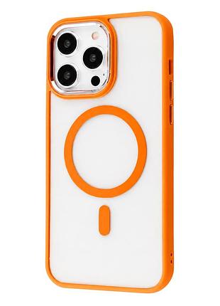 Чехол силиконовый colorful case с magsafe для iphone 17 pro противоударный оранжевый