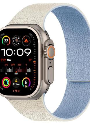 Ремінець magic silicon для apple watch series 2 38 mm series 4 40 mm series 7 41 mm античний білий та туманно-синій