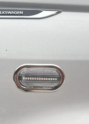 Хромированные накладки на поворотники omsaline (2 шт, нержавейка) для volkswagen t5 transporter 2003-2010 гг