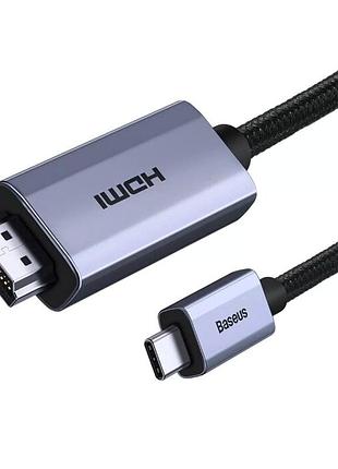 Кабель адаптер usb c на hdmi 4k длина 1м черный графен baseus wkgq010001