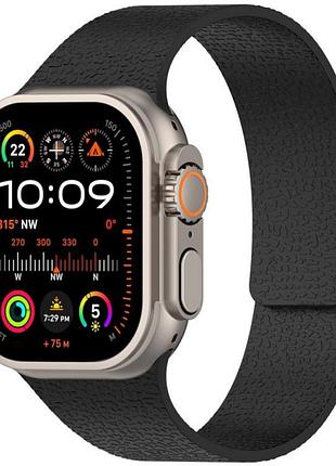 Ремінець magic silicon для apple watch 42 mm 44 mm 45 mm 49 mm черный с защитой от износа