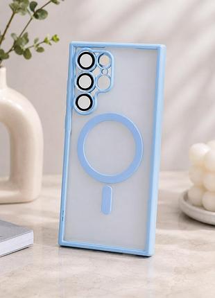 Чохол силіконовий з magsafe для samsung s22 ultra протиударний light blue