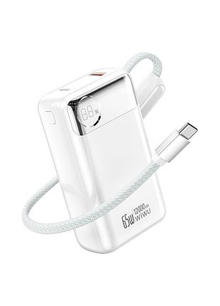 Повербанк 12000 mah 65w для зарядки устройств wiwu t132 белый