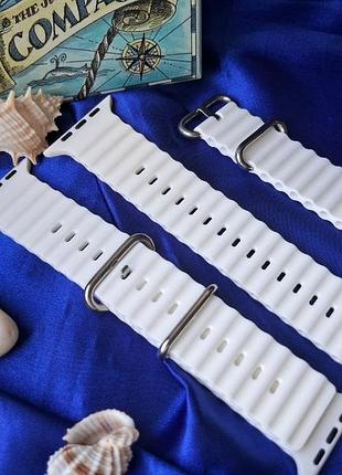 Ремешок, браслет для apple watch ocean band 42/44/45/49 мм, белый