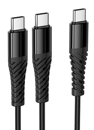 Кабель 2 в 1 usb type c 2.4a длина 1.2 м для зарядки hoco x123