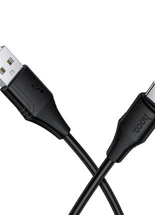 Кабель usb c 2.4 a 1 м для заряджання та передавання даних hoco x124 чорний