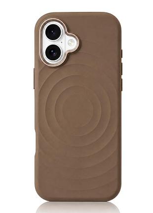 Чохол силіконовий wave case з magsafe для iphone 17 захист камери коричневий