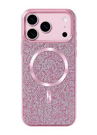 Чехол накладка swarovski case с magsafe для iphone 17 pro пластиковый tpu розовый