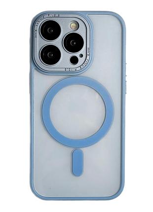 Чохол силіконовий protective clear case з magsafe для iphone 12 pro max захист камери sierra blue