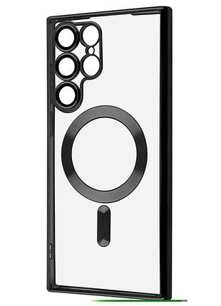 Силиконовый чехол oc matte case с magsafe для samsung s23 ultra защита камеры черный