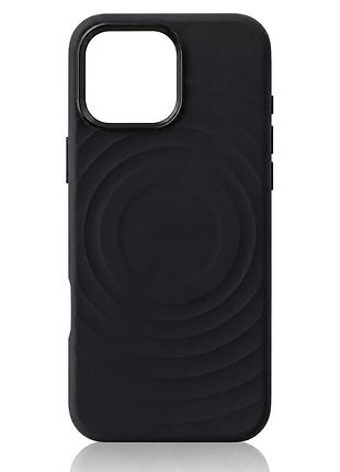 Чехол силиконовый wave case с magsafe для apple iphone 13 6.1 14 6.1 защита камеры черный