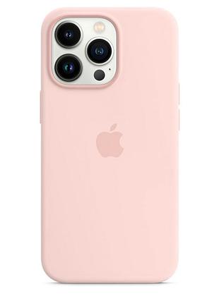 Силиконовый чехол с magsafe для apple iphone 14 pro max защита камеры chalk pink