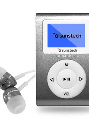Mp3-плеєр sunstech dedalo iii 8gb fm grey, радіо, диктофон, кліпса