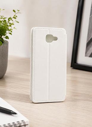 Чехол-книжка pu кожа для samsung g530 белый с защитой экрана и усиленными углами белый