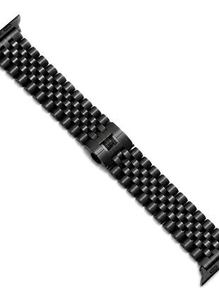 Ремінець 5 bead для apple watch series 7 41 mm 3 38 mm 4 40 mm чорний з м'якого силікону