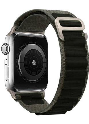 Ремінець alpine loop design для apple watch series 3 42 mm 4 44 mm 7 45 mm 8 49 mm резиновый черно-серый