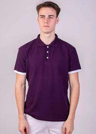 Чоловіча футболка поло бавовняна tvoepolo фіолетова (518-24-xl)
