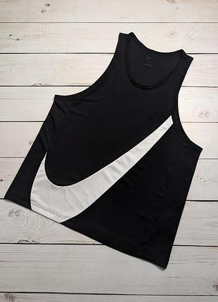 Чоловіча легка спортивна майка nike dri-fit big swoosh оригінал найк драй фіт з великим лого