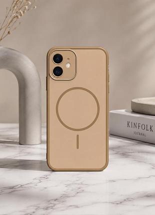 Чехол силиконовый full camera armor case с magsafe для iphone 12 6.1 защитный коричневый