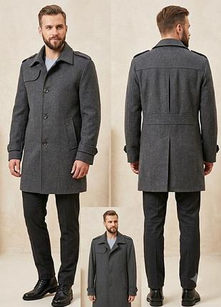 Мужское шерстяное пальто van kollem (размер 50/l) - 65% virgin wool